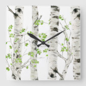Boisier blanc rustique Horloge murale acrylique (Recto)