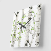 Boisier blanc rustique Horloge murale acrylique (Angle)