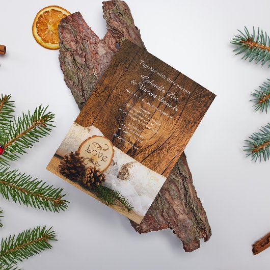 Boisier rustique et Faire-part de mariage en bois