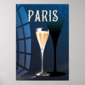 Boisson à vin de Paris affiche de voyage de style (Devant)