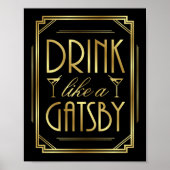 BOISSON Art Déco COMME UN GATSBY Sign Print (Devant)