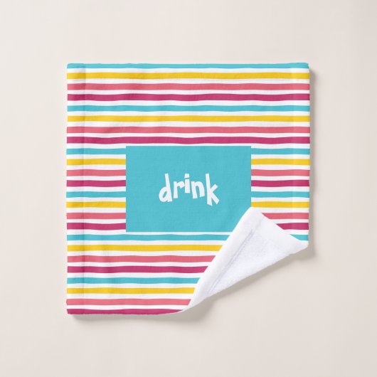 "boisson" Coloré Striped Candy Drôle (Gant de toilette)