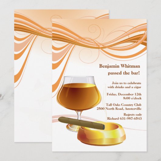 Boisson et invitation cigare (Devant / Derrière)