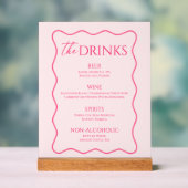 Boisson Menu Bar Rose Retro Wavy (Neutre)