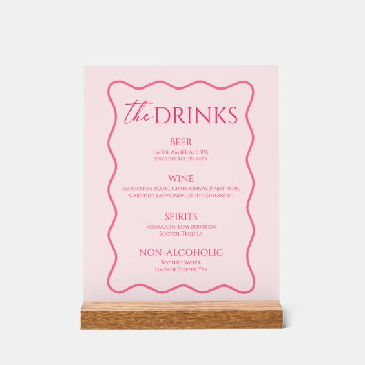 Boisson Menu Bar Rose Retro Wavy (Recto)