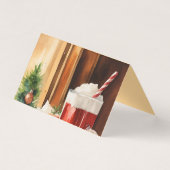 Boisson Père Noël aquarelle | Carte de boissons de (Front)