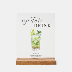Boisson Signature Élégante Aquarelle Moderne