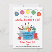 Boissons de fête Invitation avec vin, soda et bièr (Devant)