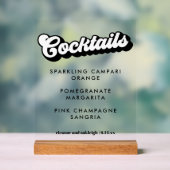Boissons de mariage funky noir blanc gras Clair (Neutre)