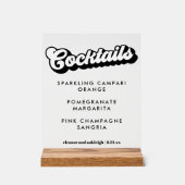 Boissons de mariage funky noir blanc gras Clair (Recto)