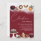 Boissons de Noël et dîner à manger invitation (Devant)