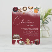 Boissons de Noël et dîner à manger invitation (Debout devant)