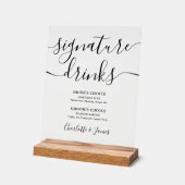 Boissons de signature de mariage de script moderne (Angle)