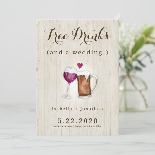 Boissons gratuites amusantes Enregistrer la carte (Debout devant)