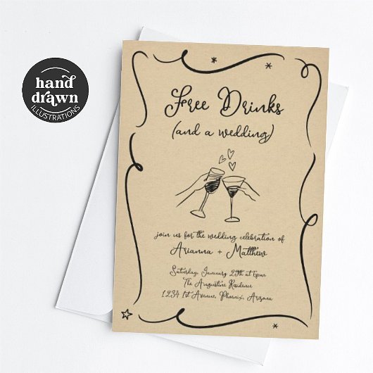 Boissons gratuites et Faire-part de mariage