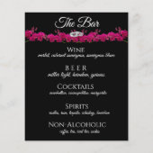 Boissons mariages et Dîner Menu - Fuchsia Orchids- (Dos)