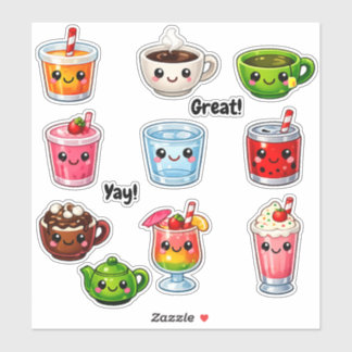 Boissons Mignonnes Kawaii Autocollants de Récompen