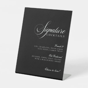 Boissons Signature Noir Ivoire Classique Panneau d