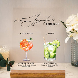 Boissons signatures de mariage 50+ Cocktails à l'a