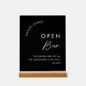 Boissons Sont Sur Nous Open Bar Black Mariage Bar  (Recto)