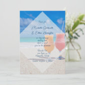 Boissons sur la plage Faire-part de mariage balnéa (Debout devant)