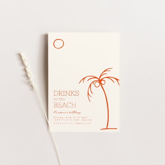 Boissons sur la plage Invitation d'anniversaire