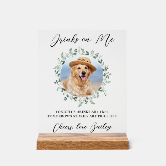 Boissons sur moi Chien Open Bar Photo Animaux Mari (Recto)