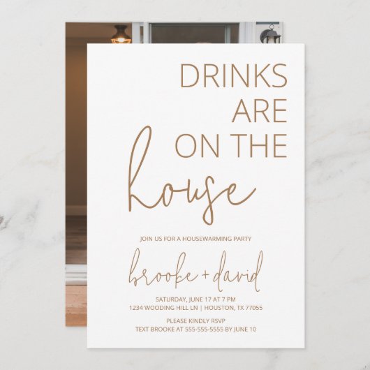 Boissons Sur Nous Invitation Neutre À Réchauffer L (Devant / Derrière)