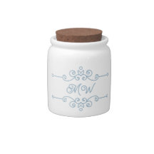 Élégant Monogramme bleu foncé Vintage