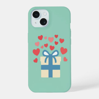 Boîte à cadeau douce avec cœurs d'amour flottants