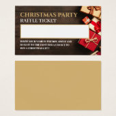 Boîte à cadeaux rustique, Billet à raffe de Noël (Devant & derrière)