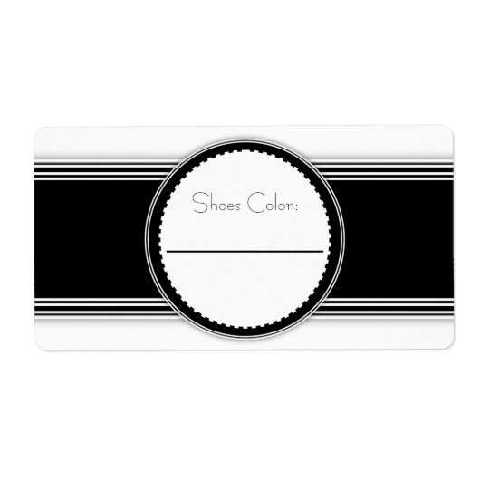 Boite à chaussures noir et blanc Étiquette (Devant)