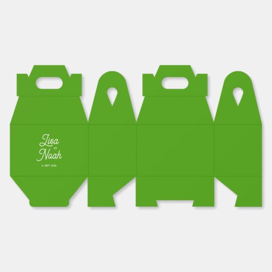 Boite à dragées - Mariage - Colorus Vert Citron (Déplié)