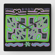 Boîte à musique indienne Kuna Horloge murale Mola