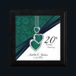 Boîte À Souvenirs 20e Mariage émeraude<br><div class="desc">🥇 UN DESIGN D'ART ORIGINAL DE DROIT D'AUTEUR DE Donna Siegrist SEULEMENT DISPONIBLE SUR ZAZZLE! 20th Mariage Anniversary Design boîte cadeau prêt pour vous de personnaliser. REMARQUE : SEULEMENT CHANGER LES ZONES MODÈLES NÉCESSAIRES! 😀 Si nécessaire, vous pouvez supprimer le texte et commencer à ajouter le texte et la police...</div>