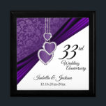 Boîte À Souvenirs 33e / 6e / 47e anniversaire de l'Améthyste Keepsar<br><div class="desc">33ème / 6ème / 47ème Amethyst Purple Mariage Anniversaire Keepsaké Conception boîte cadeau. Ce design fonctionne bien pour d'autres événements ou occasions comme un anniversaire, un mariage, des années de service... ou vous pouvez le faire fonctionner pour un usage quotidien pour votre maison ou bureau en supprimant et/ou en changeant...</div>