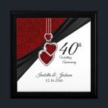 Boîte À Souvenirs 40e anniversaire de Mariage de Keepsaké<br><div class="desc">Cadeau de design des 40e, 52e ou 80e Mariages. ⭐ Ce produit est entièrement personnalisable. Les graphiques et le texte peuvent être supprimés, déplacés, redimensionnés, modifiés, tournés, etc... 99% de mes dessins dans mon magasin sont faits en couches. Cela vous permet de redimensionner et de déplacer facilement les graphiques et...</div>