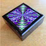 Boîte À Souvenirs Alien Snake Skin<br><div class="desc">A funky purple and green kaleidoscope design. I took this sample photo after I ordered this artistic jewelry box. Modern digital art style art.</div>