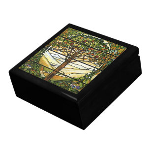 Boîte À Souvenirs Arbre de vie/Fenêtre en verre tendu Tiffany