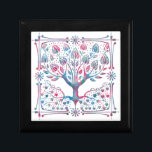 Boîte À Souvenirs Arbre de vie Nature spirituelle<br><div class="desc">Beau arbre de vie de design dans les couleurs mélangées bleu et rose.</div>