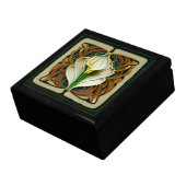 Boîte À Souvenirs Art déco Calla blanche et jaune Lily Art nouveau (Côté)