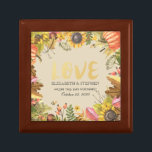 Boîte À Souvenirs Automne Maple Feuille Wedding shower Citrouille<br><div class="desc">Boîte Cadeau Mariage moderne Modèles - Élégant Script et automne Maple Fall Feuilles Citrouille Sunflower Watercolor Floral. Un design parfait pour votre grand jour. Tous les styles de texte,  couleurs,  tailles peuvent être modifiés selon vos besoins !</div>