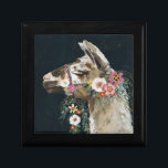 Boîte À Souvenirs Belle Llama<br><div class="desc">Belle Llama II de Victoria Borges. Présente le profil d'un lama avec des ornements fleuris décoratifs.</div>