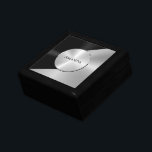 Boîte À Souvenirs Black & Silver Modern Metallic Geometric design<br><div class="desc">Elegant slick modern black and silver metc texture mett print cool abstract dynamic design.</div>