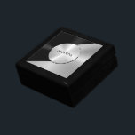 Boîte À Souvenirs Black & Silver Modern Metallic Geometric design<br><div class="desc">Elegant slick modern black and silver metc texture mett print cool abstract dynamic design.</div>