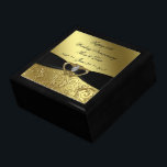Boîte À Souvenirs Boîte à cadeaux du 50e anniversaire de Mariage<br><div class="desc">Un design d'images Digitalbcon avec un ruban noir satiné et une Parties scintillant d'or sur le thème du cadre fleuri avec une variété d'images, de formes, de motifs, de styles et de polices personnalisés dans cette boîte à cadeaux unique "Anniversaire d'Mariage d'or". Ce design élégant et attrayant est accompagné d'une...</div>