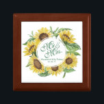 Boîte À Souvenirs Boîte-cadeau Mariage de tournesol personnalisé<br><div class="desc">Pour plus de personnalisation,  cliquez sur le bouton "Customiser" et utilisez notre outil de conception pour modifier ce modèle. Si les options sont disponibles,  vous pouvez modifier le texte et l'image en cliquant simplement sur "Modifier/Supprimer le texte ou l'image ici" et ajouter le vôtre. Conçu par Freepik.</div>