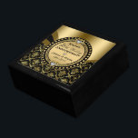 Boîte À Souvenirs Cadeau pour le 50e anniversaire du Mariage<br><div class="desc">Cet élégant design d'anniversaire de 50ème mariage noir et or fait un cadeau d'anniversaire parfait pour les parents ou les amis.</div>