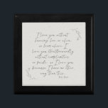 Boîte À Souvenirs Calligraphie de poésie botanique romantique<br><div class="desc">Design présente un poème d'amour romantique du poète maître Pablo Neruda dans un script de calligraphie géologique entouré d'une belle esquisse de fleurs botaniques. Idéal mariage,  anniversaire,  cadeau pour ce couple spécial.</div>