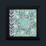 Boîte À Souvenirs Carrelage Batik Bleu I<br><div class="desc">Floral</div>